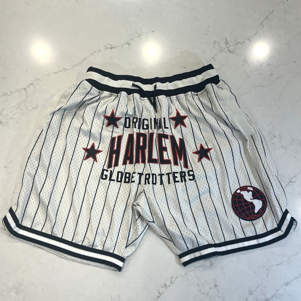Rings & Crwns Mesh Shorts Mens Large Harlem Globetrotters Triple Double Swingman